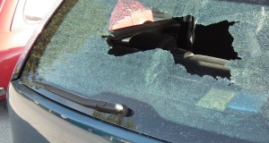 La Fiat Punto danneggiata