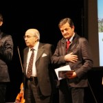 Vincenzo Lombardo assieme al sindaco Cesare Martini, al direttore artistico Francesco Rapaccioni e alla professoressa Gabriela Lampa