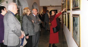 Un'immagine delle opere in mostra all'Istituto italiano di cultura di Praga