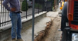 Un tratto di strada interessato dai lavori