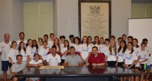 Gli "azzurrini" ricevuti in Comune