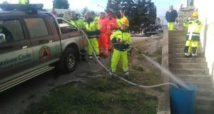 Un momento dell'esercitazione