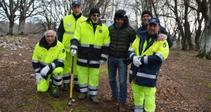 Giannini assieme ai volontari della Protezione civile