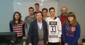 L'Ufficio stampa del "Divini" assieme al giornalista Luca Romagnoli