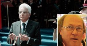 Luigi Ortenzi (nel riquadro) e il presidente della Repubblica, Sergio Mattarella