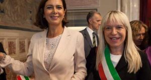 Il sindaco Rosa Piermattei con la Presidente della Camera, Laura Boldrini