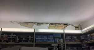 Un interno danneggiato dal sisma
