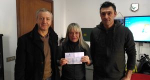 Giuseppe Pettinari assieme al sindaco Rosa Piermattei e all'assessore comunale Paolo Paoloni