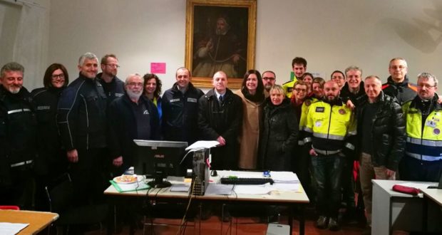 L'incontro nella sede provvisoria del Comune