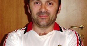 Graziano Borgiani con la maglia del suo Milan