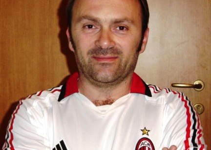 Graziano Borgiani con la maglia del suo Milan