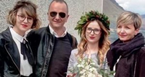 Anita Valori con i suoi familiari