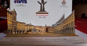 La cartolina per i 65 anni di ininterrotta attività di donazione dell'Avis San Severino