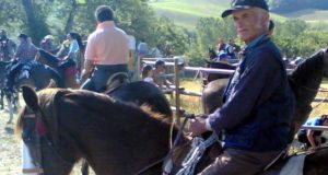 Ezio savi in sella a una delle sue amate cavalle