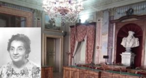 La sala consiliare di San Severino e nel riquadro Vanda Dignani