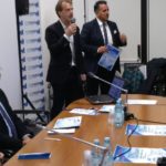 Il presidente Belardinelli con Marco Moscatelli, che ha coordinato la presentazione di Contram