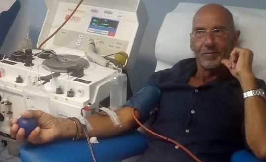 Alberto Giacomo Ranciaro dona il sangue per la centesima volta nella vita