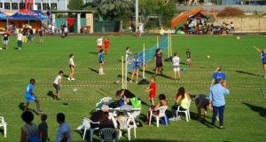Un momento della festa allo stadio