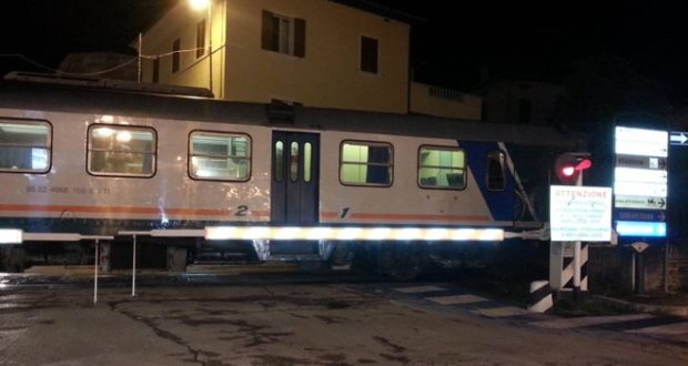 Passaggio a livello in viale Eustachio (foto d'archivio)