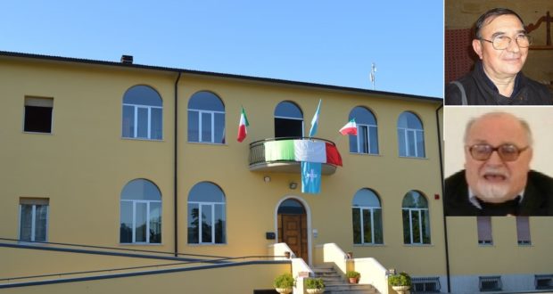 La sede dell'Istituto, a Berta, e a lato don Donato e padre Igino