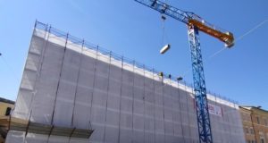 Il cantiere in Piazza del Popolo