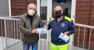 Ortenzi con Marinelli per la consegna delle mascherine