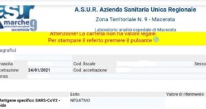 Referto online dopo il test anti-Covid