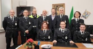 Il Corpo della Polizia locale di San Severino (foto Serini)