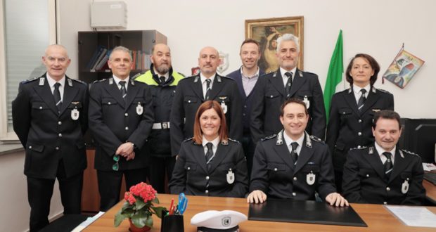 Il Corpo della Polizia locale di San Severino (foto Serini)