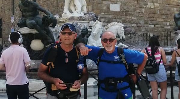 Dino Marinelli e Claudio Cipolletti all'arrivo a Firenze
