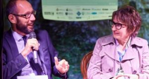 La scrittrice Di Pietrantonio con Francesco Rapaccioni