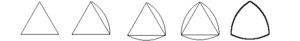 Fig. 3. Costruzione di un triangolo di Reuleaux