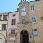 Ireneo Aleandri (Sanseverino 1795 - Macerata 1885), Torre dell'orologio, 1832. San Severino Marche, Piazza del Popolo