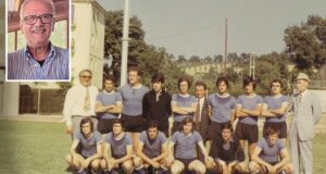 Settempeda 1970-71: Farroni (nel riquadro) è l'ottavo giocatore in piedi (da sinistra)
