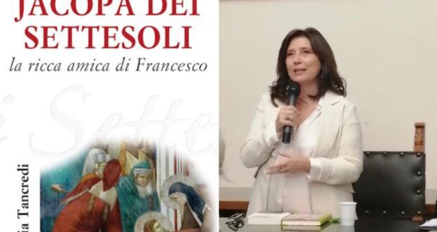 La copertina del libro e l'autrice Lucia Tancredi