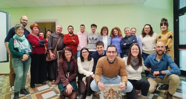 Padre Genga nella sede dell'Unione montana
