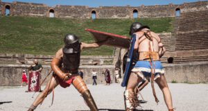 Un momento della rappresentazione a Pompei