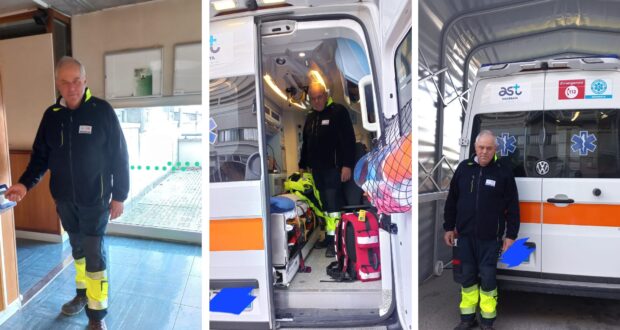 Andrea Piantoni in servizio all'ospedale