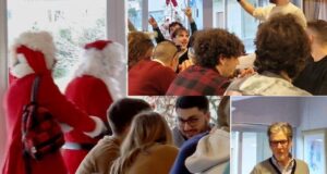 Momenti di festa durante il pranzo di fine anno