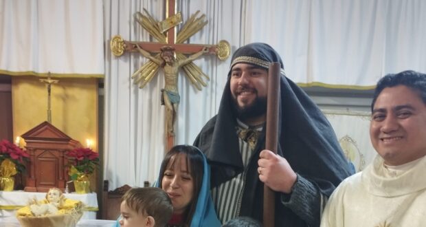 Don Noè con la famiglia Bianchini