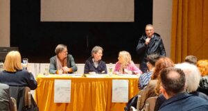 Un momento dell'incontro inaugurale della mostra