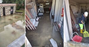 L'allagamento al rione Settempeda nei locali della chiesa di Santa Maria della Pieve