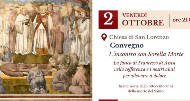 Parte della locandina che riassume le celebrazioni per gli 800 anni dalla morte di San Francesco