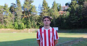 Il difensore Uncini, autore del primo gol